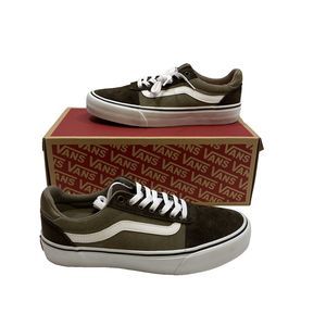 Vans Ward Deluxe Brown White Suede Canvas Skate Shoes Mens Size 8 NWOB
